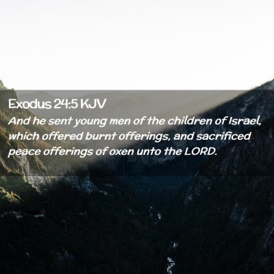 Picture 02 - Exodus 24:5 KJV - And he sent young men of the children of Israel, - Bible Verse Picture