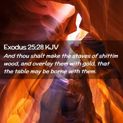 Picture 02 - Exodus 25:28 KJV - And thou shalt make the staves of shittim wood, - Bible Verse Picture