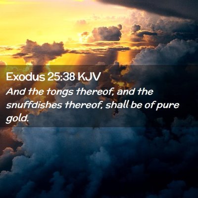 Picture 02 - Exodus 25:38 KJV - And the tongs thereof, and the snuffdishes - Bible Verse Picture