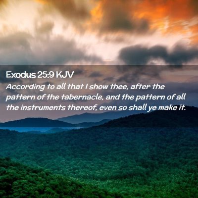 Picture 02 - Exodus 25:9 KJV - According to all that I show thee, after the - Bible Verse Picture