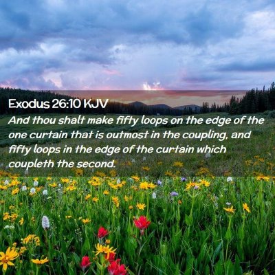 Picture 02 - Exodus 26:10 KJV - And thou shalt make fifty loops on the edge of - Bible Verse Picture