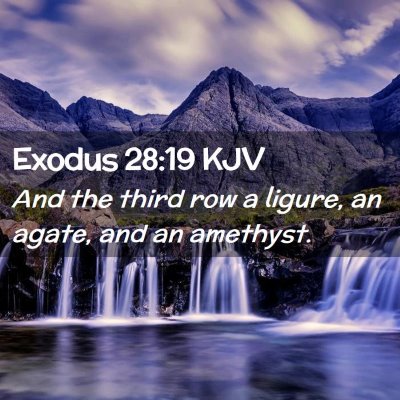 Picture 02 - Exodus 28:19 KJV - And the third row a ligure, an agate, and an - Bible Verse Picture