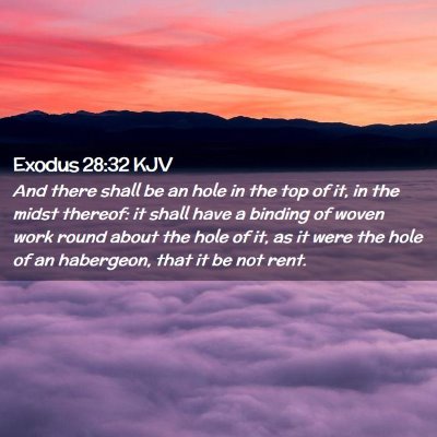 Picture 02 - Exodus 28:32 KJV - And there shall be an hole in the top of it, in - Bible Verse Picture