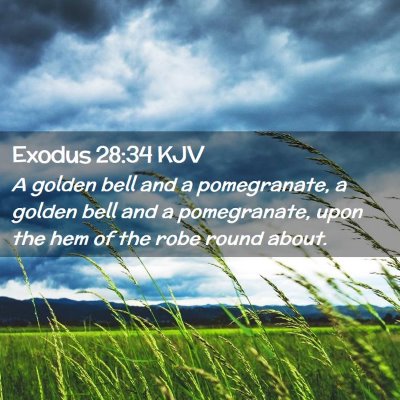 Picture 02 - Exodus 28:34 KJV - A golden bell and a pomegranate, a golden bell - Bible Verse Picture