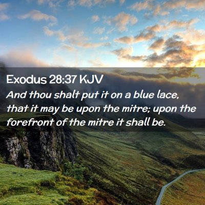 Picture 02 - Exodus 28:37 KJV - And thou shalt put it on a blue lace, that it may - Bible Verse Picture