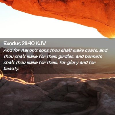 Picture 02 - Exodus 28:40 KJV - And for Aaron's sons thou shalt make coats, and - Bible Verse Picture