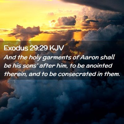 Picture 02 - Exodus 29:29 KJV - And the holy garments of Aaron shall be his sons' - Bible Verse Picture