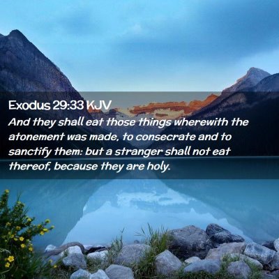 Picture 02 - Exodus 29:33 KJV - And they shall eat those things wherewith the - Bible Verse Picture