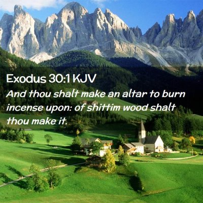 Picture 02 - Exodus 30:1 KJV - And thou shalt make an altar to burn incense - Bible Verse Picture