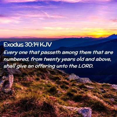 Picture 02 - Exodus 30:14 KJV - Every one that passeth among them that are - Bible Verse Picture