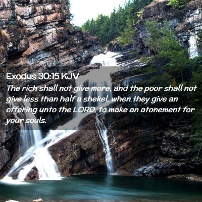Picture 02 - Exodus 30:15 KJV - The rich shall not give more, and the poor shall - Bible Verse Picture