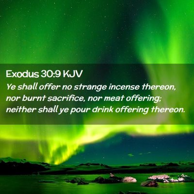 Picture 02 - Exodus 30:9 KJV - Ye shall offer no strange incense thereon, nor - Bible Verse Picture
