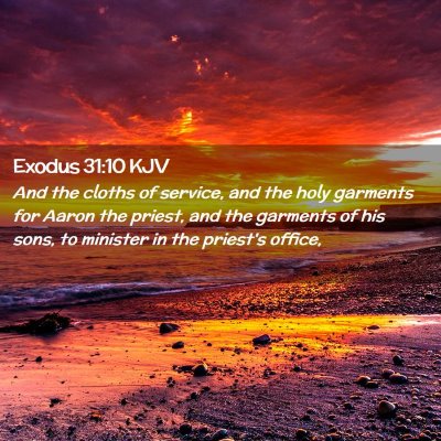 Picture 02 - Exodus 31:10 KJV - And the cloths of service, and the holy garments - Bible Verse Picture