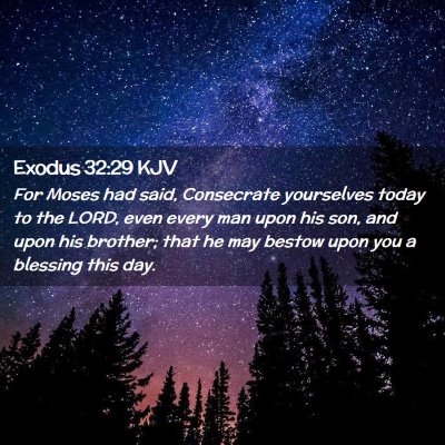 Picture 02 - Exodus 32:29 KJV - For Moses had said, Consecrate yourselves today - Bible Verse Picture