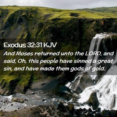 Picture 02 - Exodus 32:31 KJV - And Moses returned unto the LORD, and said, Oh, - Bible Verse Picture