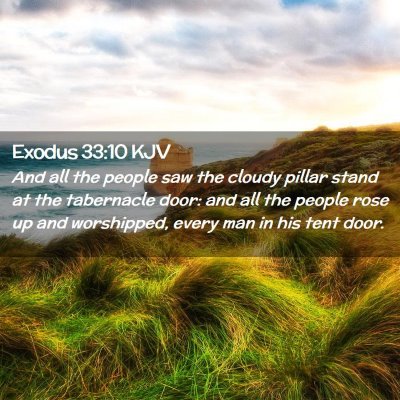 Picture 02 - Exodus 33:10 KJV - And all the people saw the cloudy pillar stand at - Bible Verse Picture