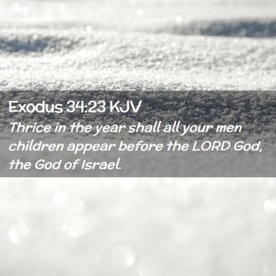 Picture 02 - Exodus 34:23 KJV - Thrice in the year shall all your men children - Bible Verse Picture