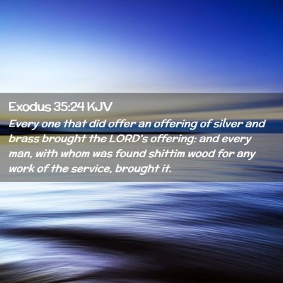Picture 02 - Exodus 35:24 KJV - Every one that did offer an offering of silver - Bible Verse Picture