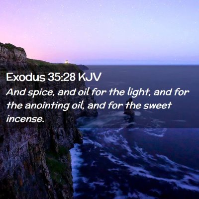 Picture 02 - Exodus 35:28 KJV - And spice, and oil for the light, and for the - Bible Verse Picture