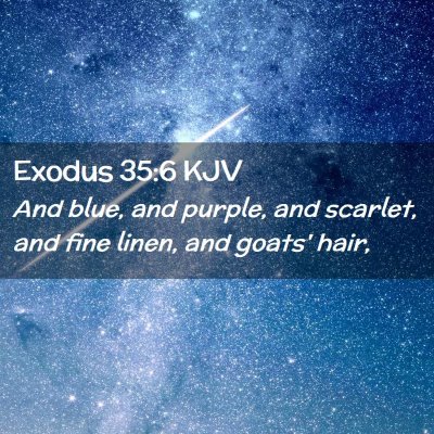 Picture 02 - Exodus 35:6 KJV - And blue, and purple, and scarlet, and fine - Bible Verse Picture