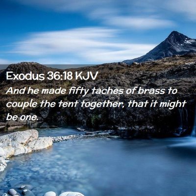 Picture 02 - Exodus 36:18 KJV - And he made fifty taches of brass to couple the - Bible Verse Picture