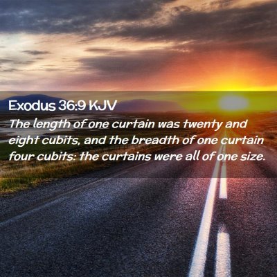 Picture 02 - Exodus 36:9 KJV - The length of one curtain was twenty and eight - Bible Verse Picture