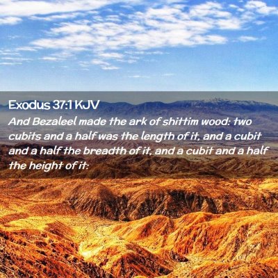 Picture 02 - Exodus 37:1 KJV - And Bezaleel made the ark of shittim wood: two - Bible Verse Picture