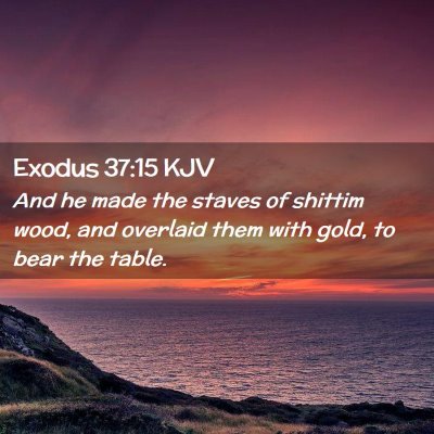 Picture 02 - Exodus 37:15 KJV - And he made the staves of shittim wood, and - Bible Verse Picture
