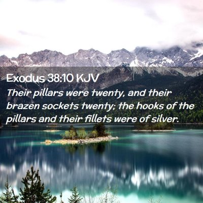 Picture 02 - Exodus 38:10 KJV - Their pillars were twenty, and their brazen - Bible Verse Picture