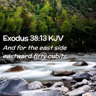 Picture 02 - Exodus 38:13 KJV - And for the east side eastward fifty - Bible Verse Picture