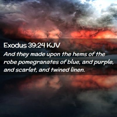Picture 02 - Exodus 39:24 KJV - And they made upon the hems of the robe - Bible Verse Picture