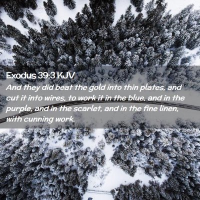 Picture 02 - Exodus 39:3 KJV - And they did beat the gold into thin plates, and - Bible Verse Picture