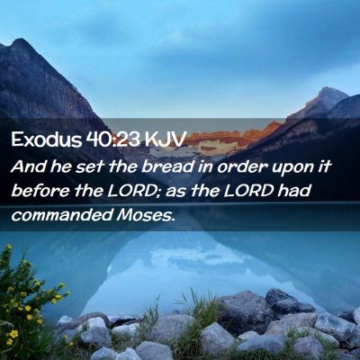 Picture 02 - Exodus 40:23 KJV - And he set the bread in order upon it before the - Bible Verse Picture