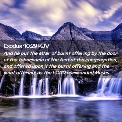 Picture 02 - Exodus 40:29 KJV - And he put the altar of burnt offering by the - Bible Verse Picture