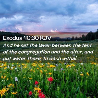 Picture 02 - Exodus 40:30 KJV - And he set the laver between the tent of the - Bible Verse Picture