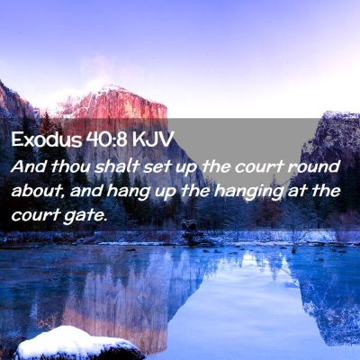 Picture 02 - Exodus 40:8 KJV - And thou shalt set up the court round about, and - Bible Verse Picture