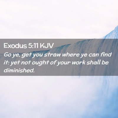 Picture 02 - Exodus 5:11 KJV - Go ye, get you straw where ye can find it: yet - Bible Verse Picture