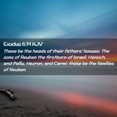Picture 02 - Exodus 6:14 KJV - These be the heads of their fathers' houses: The - Bible Verse Picture