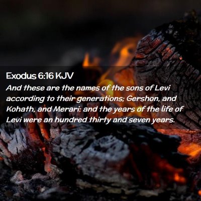 Picture 02 - Exodus 6:16 KJV - And these are the names of the sons of Levi - Bible Verse Picture