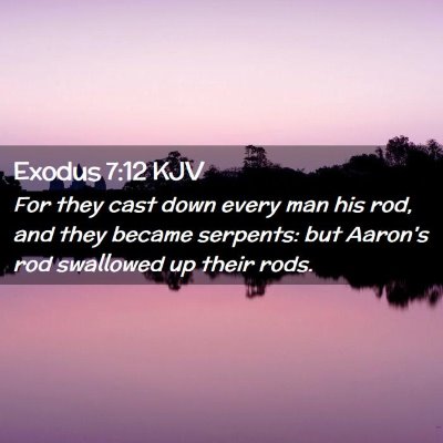 Picture 02 - Exodus 7:12 KJV - For they cast down every man his rod, and they - Bible Verse Picture