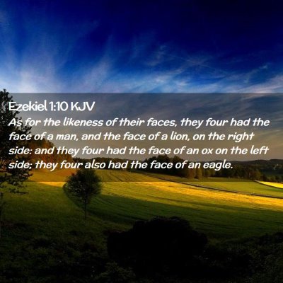Picture 02 - Ezekiel 1:10 KJV - As for the likeness of their faces, they four had - Bible Verse Picture