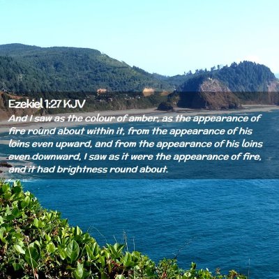 Picture 02 - Ezekiel 1:27 KJV - And I saw as the colour of amber, as the - Bible Verse Picture