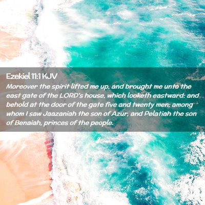 Picture 02 - Ezekiel 11:1 KJV - Moreover the spirit lifted me up, and brought me - Bible Verse Picture