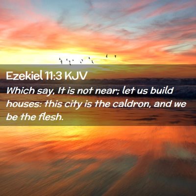 Picture 02 - Ezekiel 11:3 KJV - Which say, It is not near; let us build houses: - Bible Verse Picture