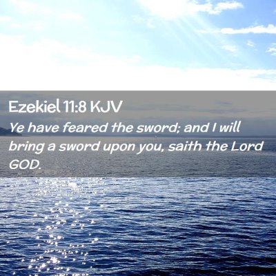 Picture 02 - Ezekiel 11:8 KJV - Ye have feared the sword; and I will bring a - Bible Verse Picture