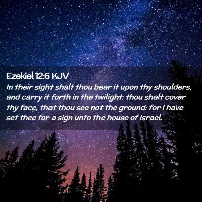 Picture 02 - Ezekiel 12:6 KJV - In their sight shalt thou bear it upon thy - Bible Verse Picture