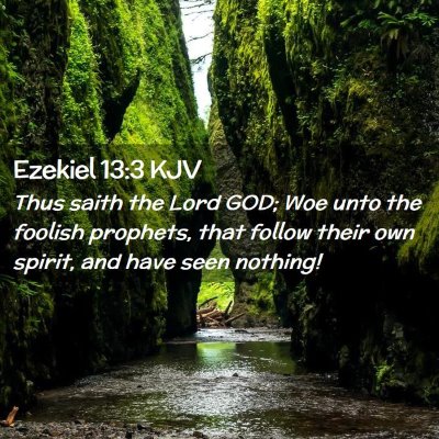 Picture 02 - Ezekiel 13:3 KJV - Thus saith the Lord GOD; Woe unto the foolish - Bible Verse Picture