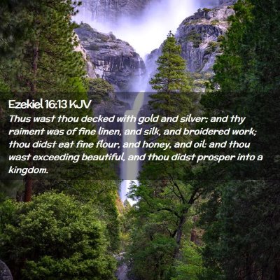 Picture 02 - Ezekiel 16:13 KJV - Thus wast thou decked with gold and silver; and - Bible Verse Picture