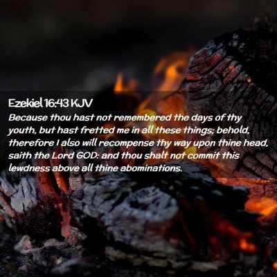 Picture 02 - Ezekiel 16:43 KJV - Because thou hast not remembered the days of thy - Bible Verse Picture