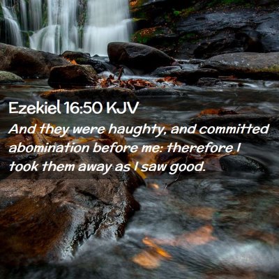 Picture 02 - Ezekiel 16:50 KJV - And they were haughty, and committed abomination - Bible Verse Picture